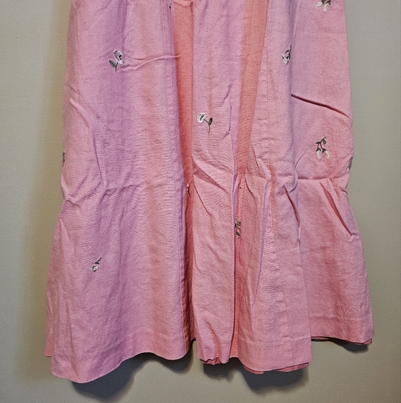 Chadwick's Linen Blend Embroidered Dress Women's Size 4 Floral Pink Sleeveless - Picture 2 of 7
